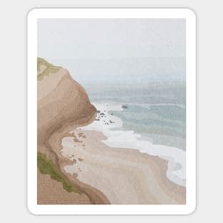 Beach art coastal illustration Sticker